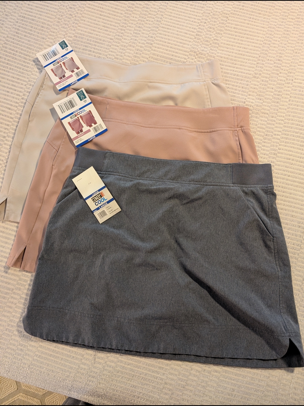 Denim A-Line Mini Skort, Size L - Picture 8 of 10